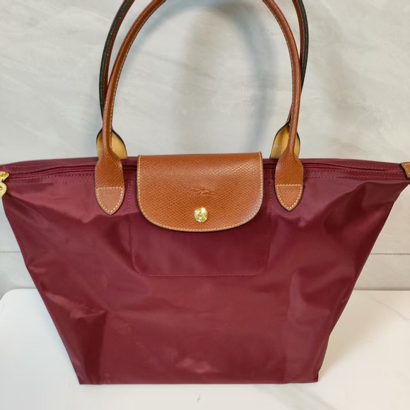 Longchamp Deep Red Tote Bag - Picture 1 of 4